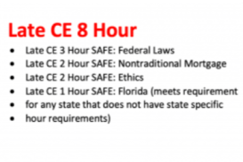 () LATE 8 Hour FL SAFE  Comprehensive: Principles &amp; Practices (14496, 14497, 14498, 14499)