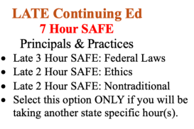 LATE 7 Hour FL SAFE  Comprehensive: Principals and Practices (16421,16422, 16423)