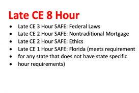 Late CE 8 Hour SAFE: The Latest &amp; Greatest UPDATES